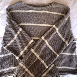 American Eagle Chenille Striped Crop Sweater
